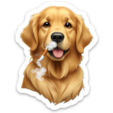 Golden retriever smoking sticker