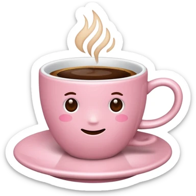 light-pink cup of coffee sticker