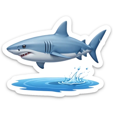 A shark with blue shoes on land near water not in it sticker