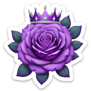 Purple shadow rose silver circle plaque with silver tiara sticker