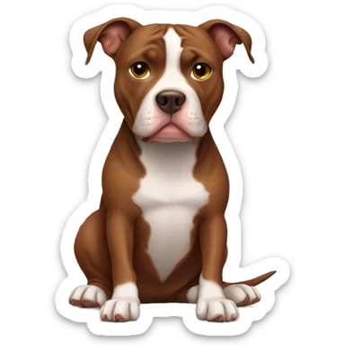 Brown Pitbull sitting sticker