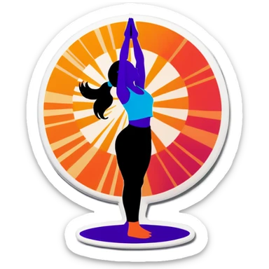 girl does yoga sticker