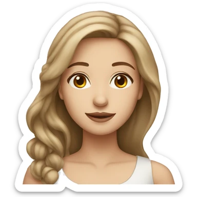 A pretty syrian woman with light brown hair and white skin sticker