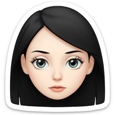 Lady with black hair rolling eyes sticker