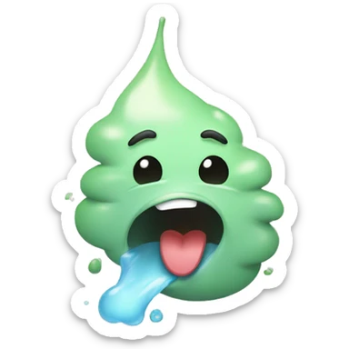 cute vomiting face sticker