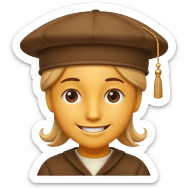 Emoji avec un chapeau de poète sticker