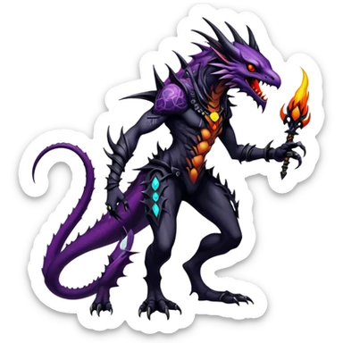 Gothic badass cool complex exotic colorful aesthetic-scenery-Fakémon-creature (full body) sticker