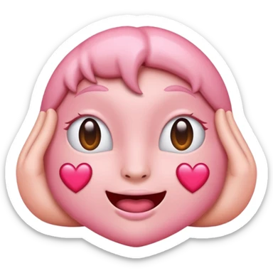 Hell rosa kussmund Emoji mit Herzchen sticker