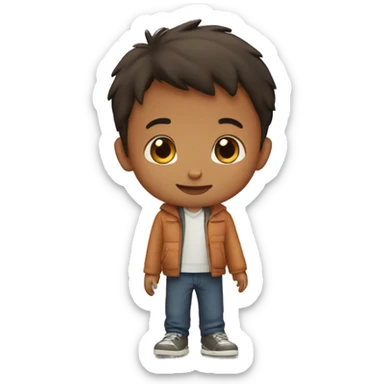 boy saying goodbye sticker