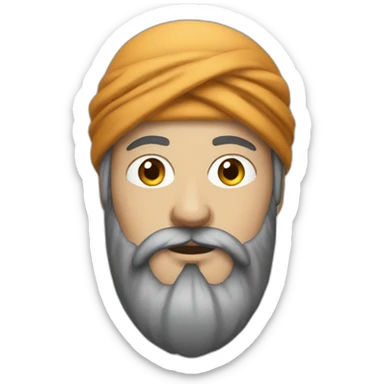 white man wearing turban dark brown beard sticker
