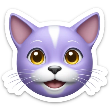 lavender cat emoji laughing out loud sticker