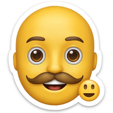 Emoji with mustache sticker