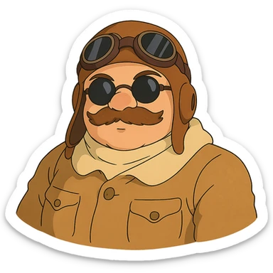 ghibli style pilot sticker