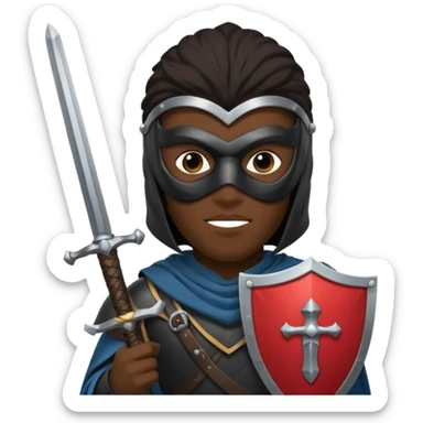 Black Masker person with shield  sticker