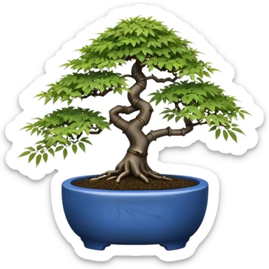 Japanese egg-shaped dark bamboo blue maple tree bonsai pot sticker