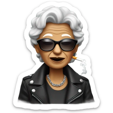 Cool grandma smoking cigarettes sticker