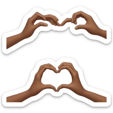 Making heart with hands sticker