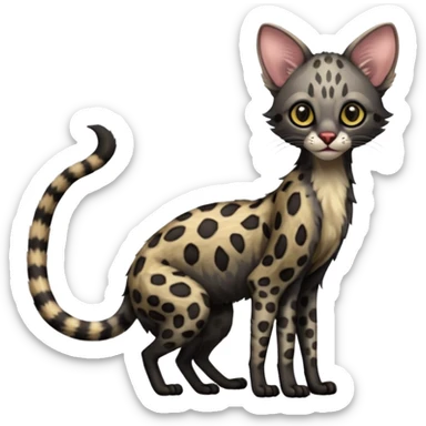 Margay-Lykoi-Genet-fusion-hybrid-animal-creature, full body sticker