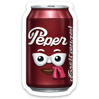 Dr Pepper can wearing a bow on  sticker