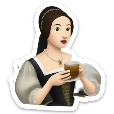 anne boleyn drinking gravy in a boat sticker