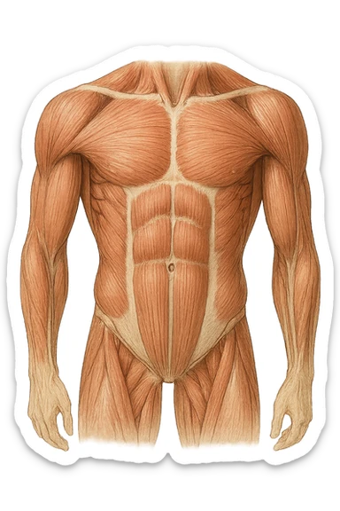 muscoli del core (addominali) senza scritted sticker