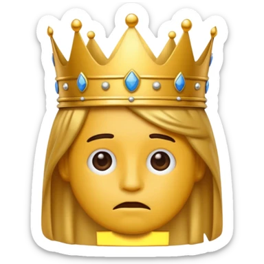 Tired emoji wearing a king’s crown sticker