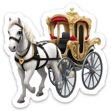 Fancy princess horse carriage  sticker