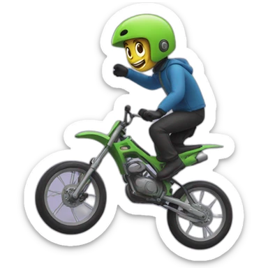 Create an emoji that bikes doing a stunt wheeling  sticker