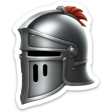 metal knight helmet with visor sticker