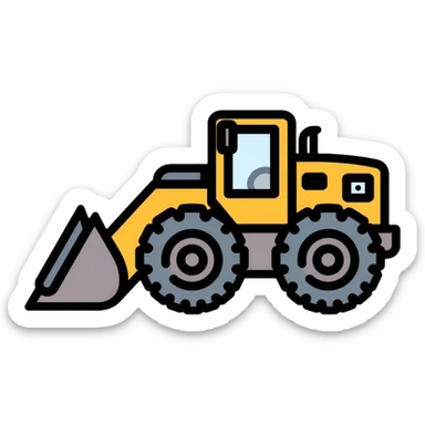 Construction equipment, bulldozer sticker