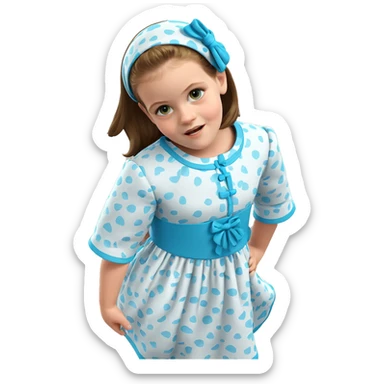 girl in dress from above sticker