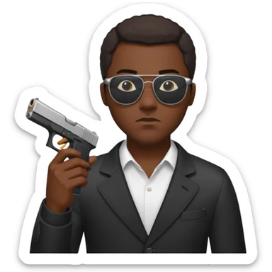 Smoking black guy with a glock in his on his other hand with some sunglasses  sticker