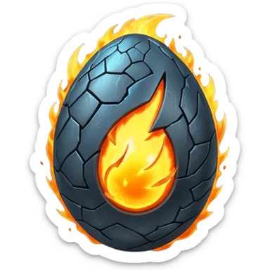 Elemental Dark-type-Electric-type natural Pokémon-Fakémon-creature dragon flame egg sticker