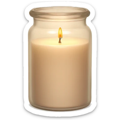 Aesthetic beige candle in jar sticker
