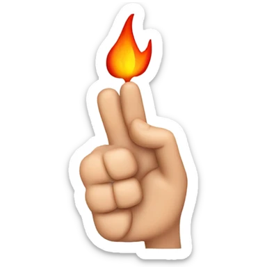 thumbs up with volcano exploding on the tip of the finger sticker