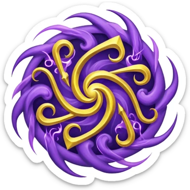 Wiz 101 casting sigil purple and yellow inspired storm magic  sticker