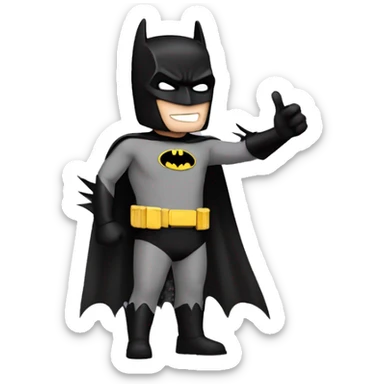 Batman waving bey to something  sticker