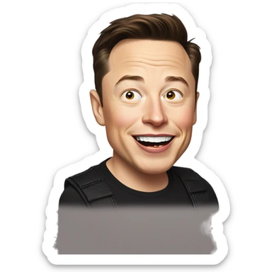 Elon musk sticking his tongue out  sticker