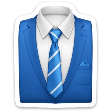 men's blue tie on white shirt, minimalism, no emojis or faces, iOS emoji style sticker