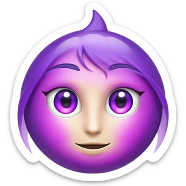 Un emoji mystérieux avec une aura magique violette et des yeux brillants. sticker