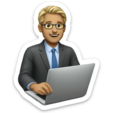 an English teacher with a lap top sticker