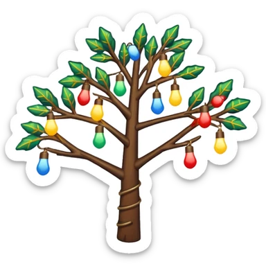 Christmas lights strand sticker