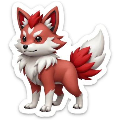 Lycanroc-Growlithe-Zangoose-Zorua-fusion sticker