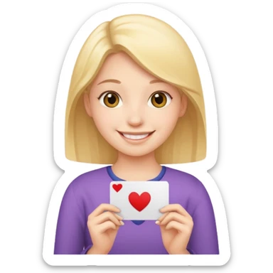 girl with card sticker