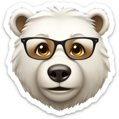 female bear with glasses sticker