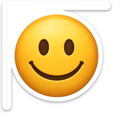 yellow face with smiling expression emoji, digital illustration sticker