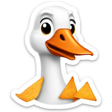 Goose eating Doritos sticker
