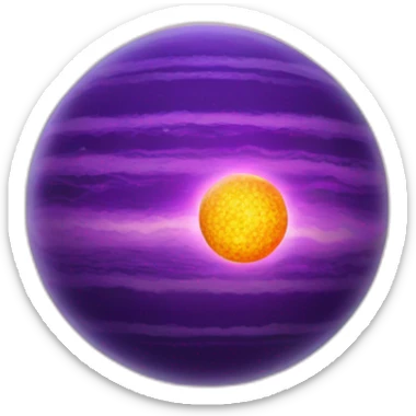 purple planet solar system sticker