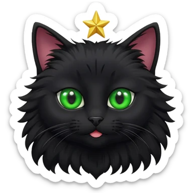 A black cat inside of a star ⭐️ 🐱 sticker