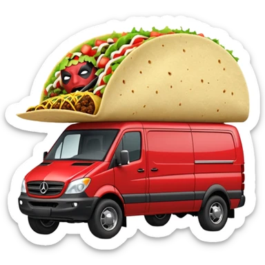 Deadpool’s taco Extended length body Sprinter 4500 van high roof delivery truck   sticker